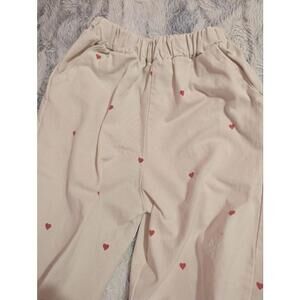Women's white straight heart print jeans